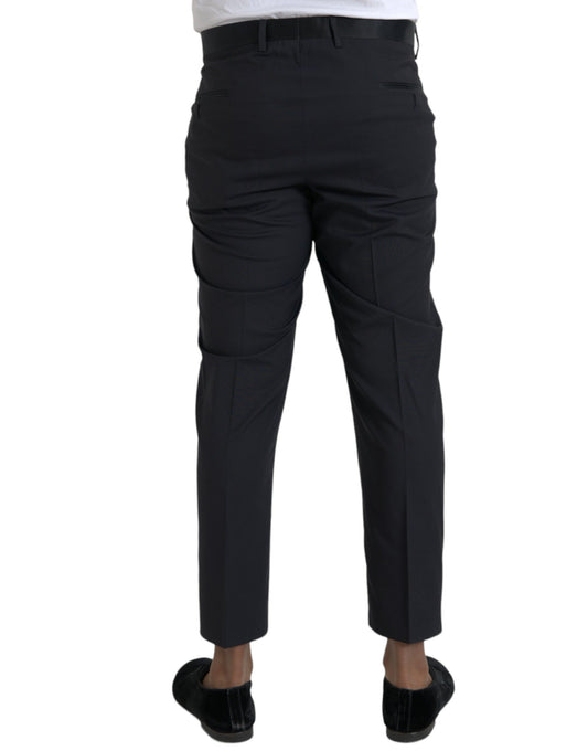 Black wool dress pants with cargo pockets, worn by a mannequin