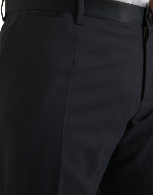 A pair of men's skinny dress pants in blue wool by Dolce & Gabbana