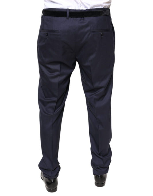 A pair of blue wool skinny formal dress pants by Dolce & Gabbana