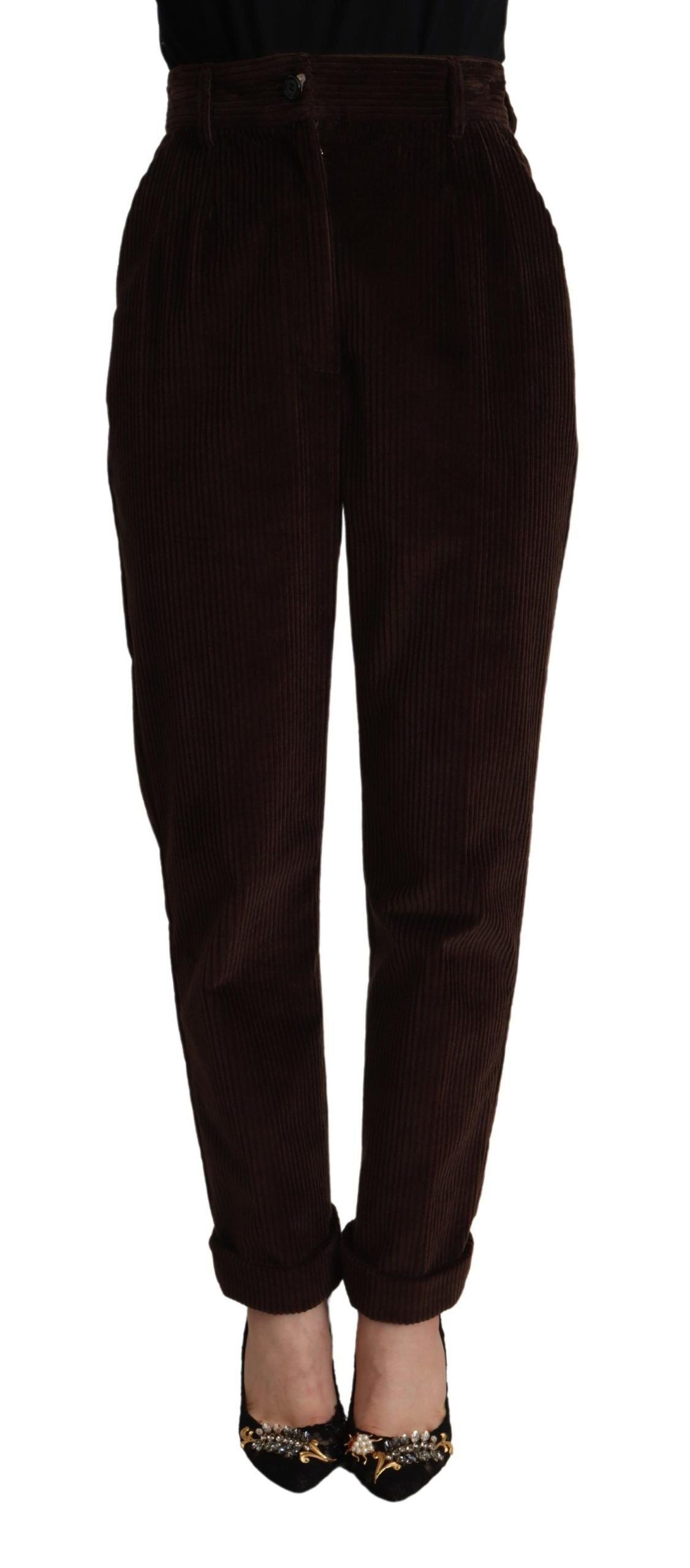 Pair of brown velvet flared pants