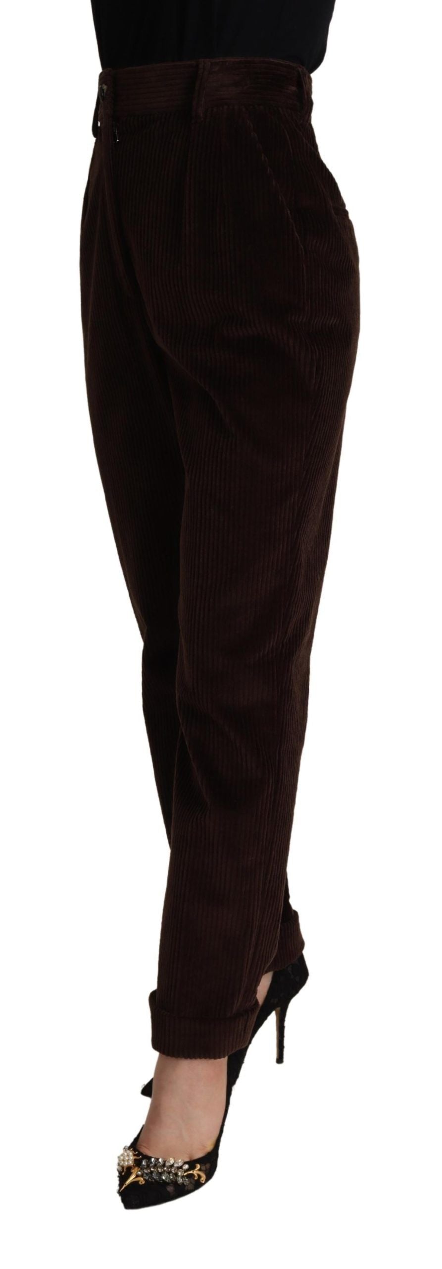 Pair of brown high heel shoes