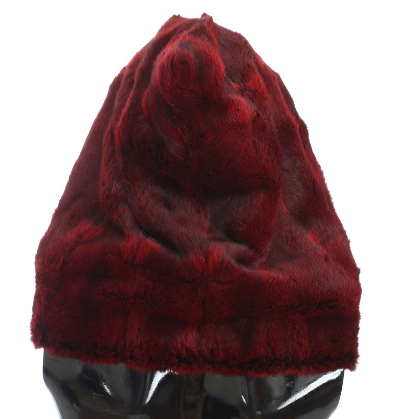 Red furry winter hat