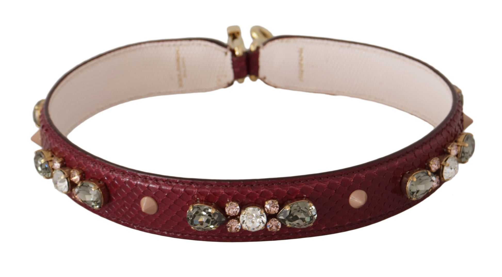Bracelet with red band and multiple stones