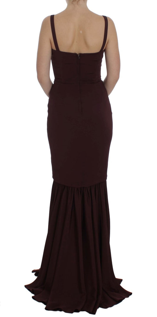 Long black dress with ruffles on bottom