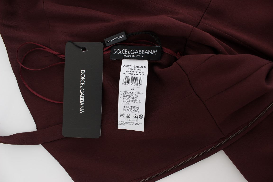 Tag on a maroon garment