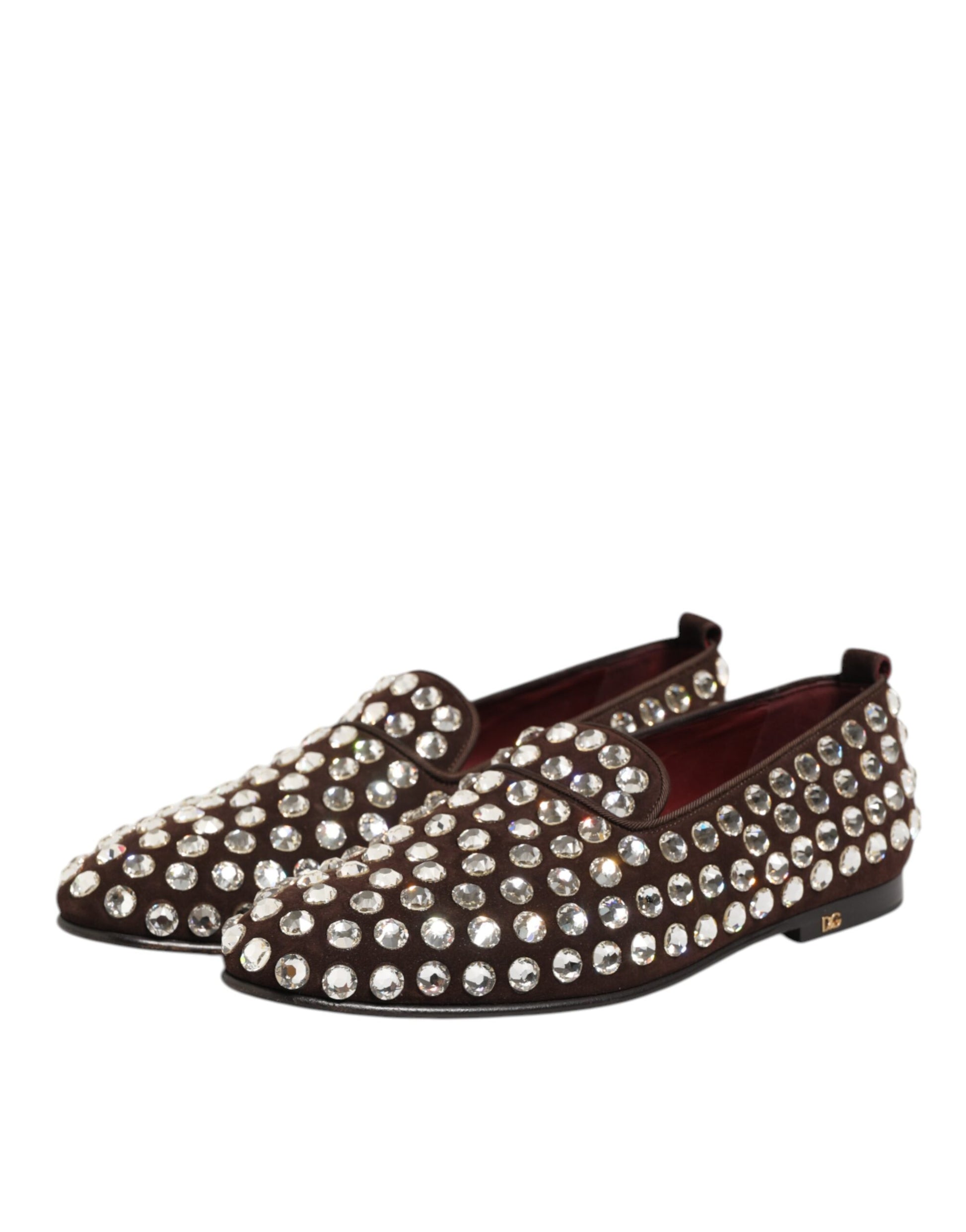 A pair of men's loafers with crystal embellishments