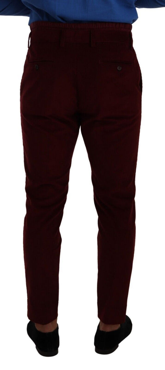 Pair of red trousers on a mannequin
