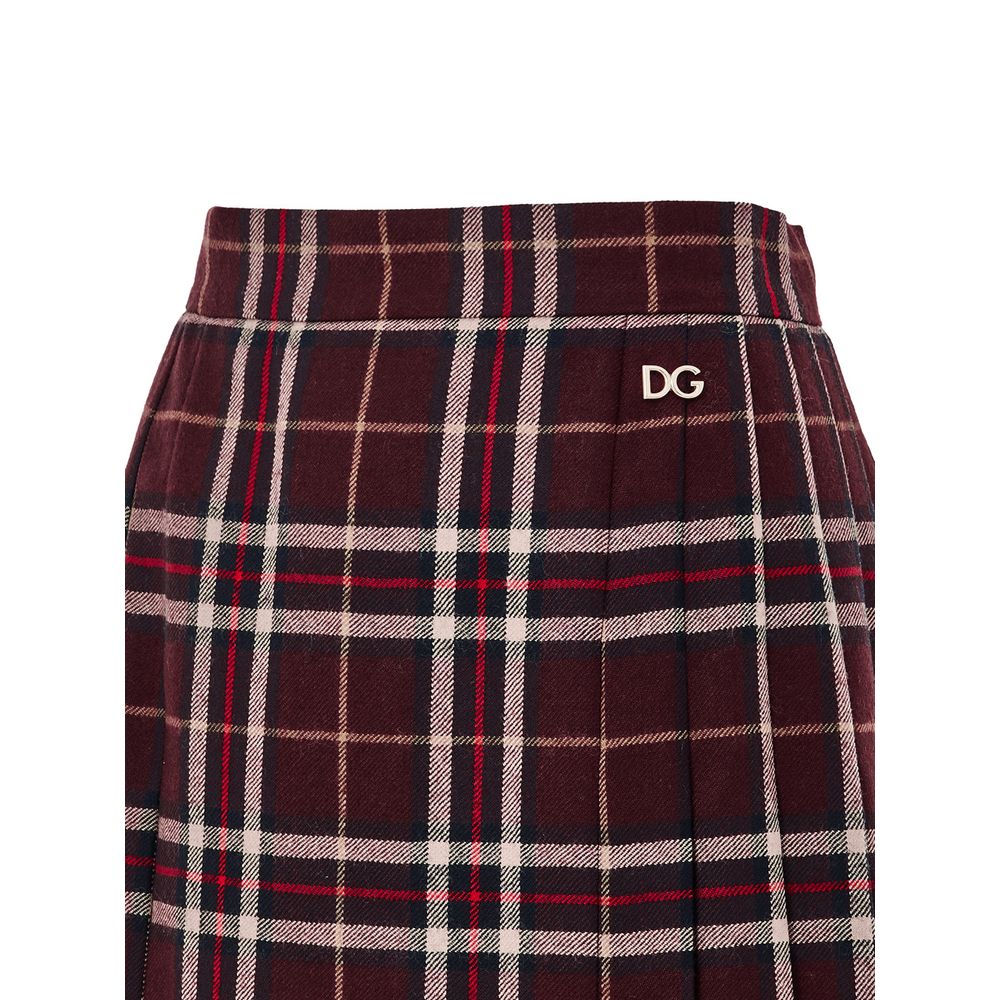 Plaid skirt with DG logo on waistband