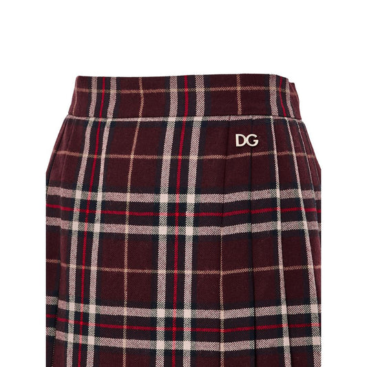 Plaid skirt with DG logo on waistband