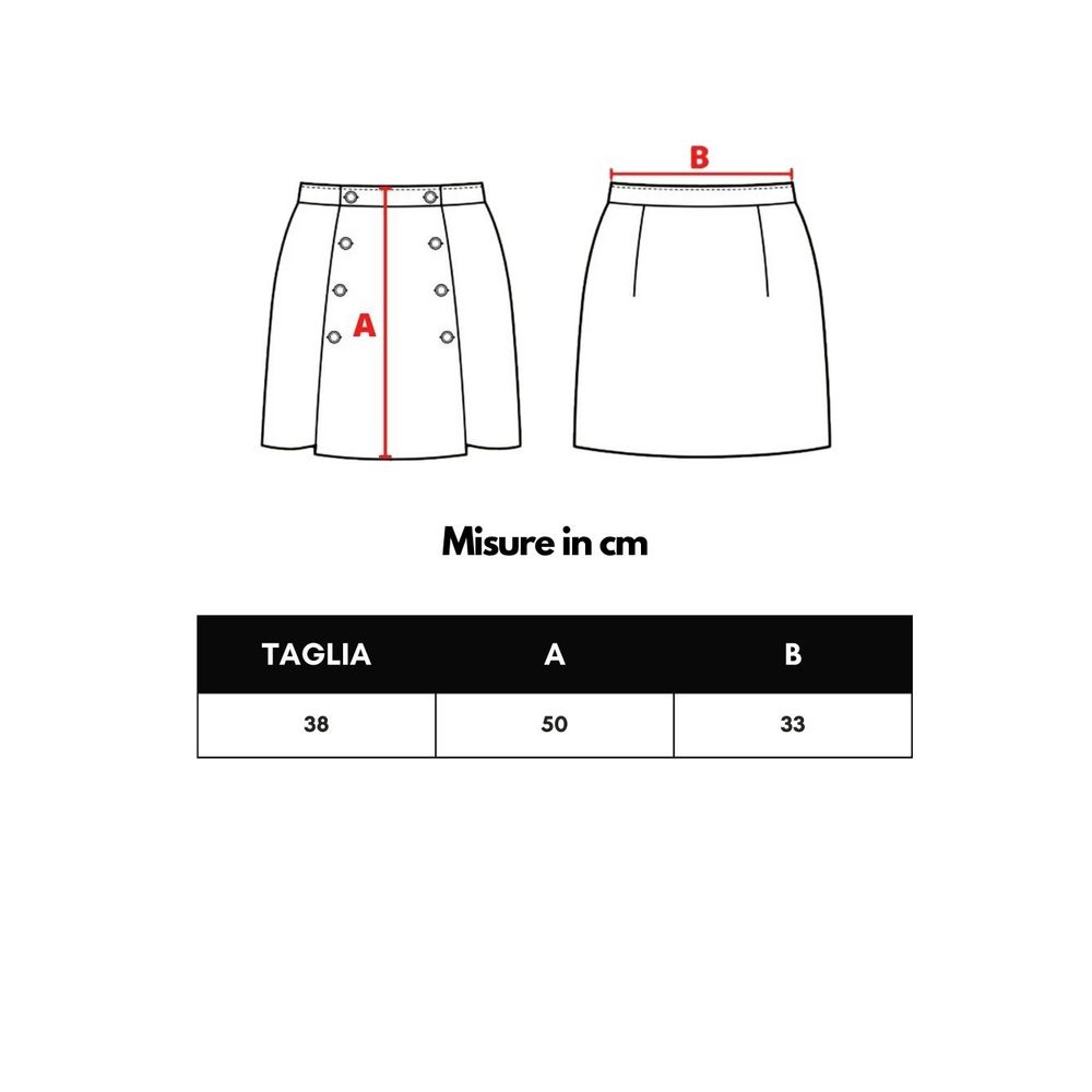 Two skirts in different lengths displayed side by side