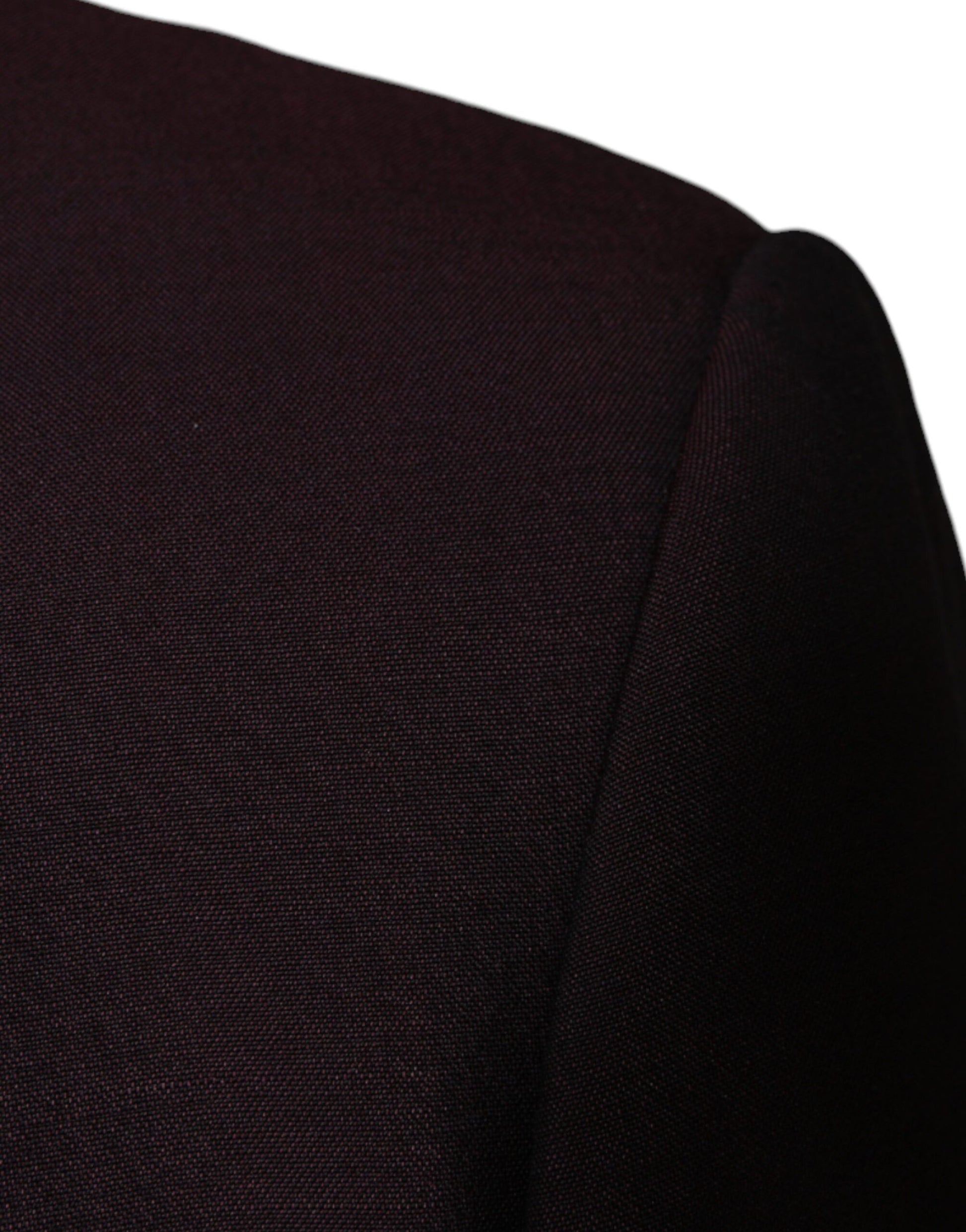 A dark wool blazer with a single-breasted design and a lapel