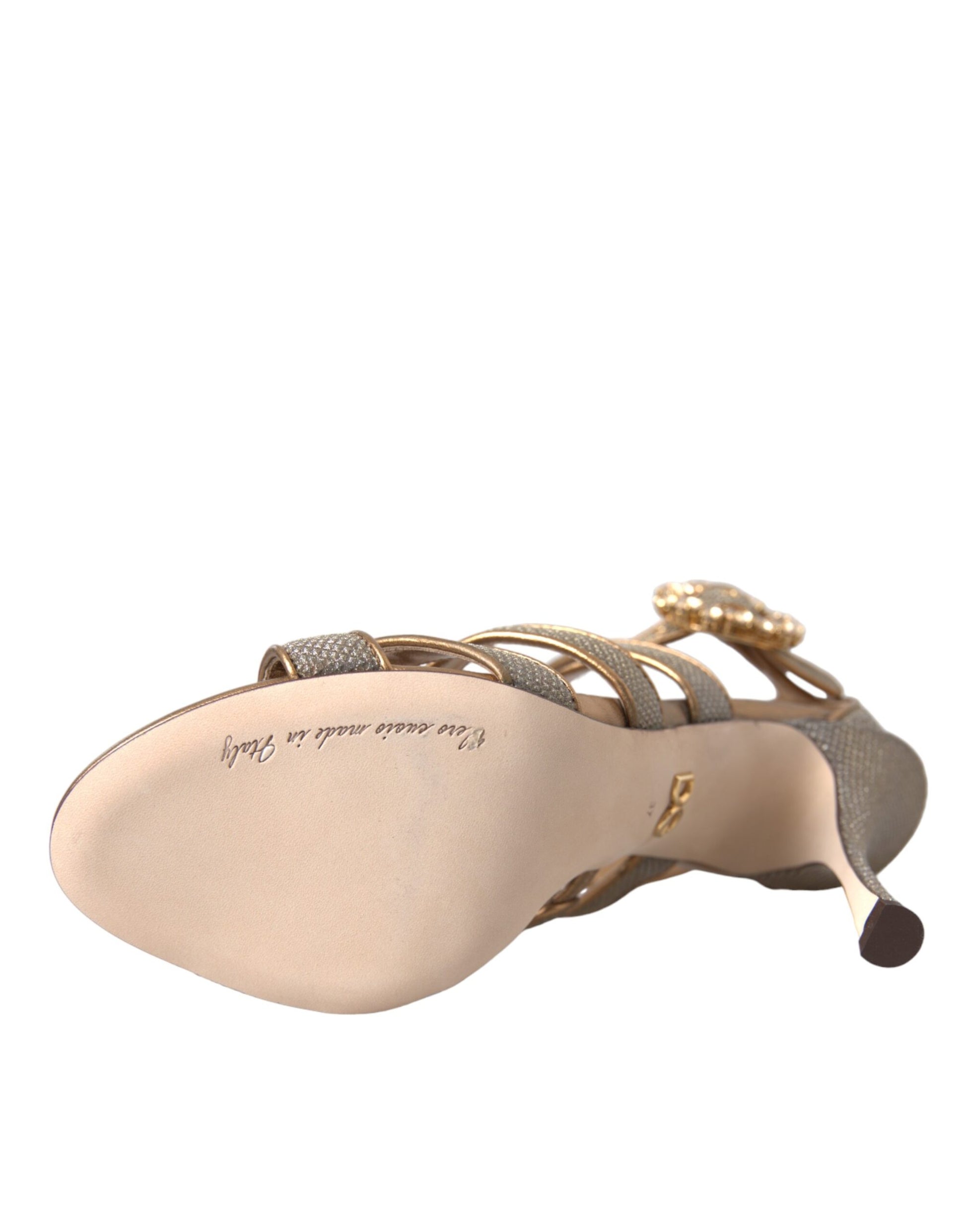 High heel shoe with gold accents