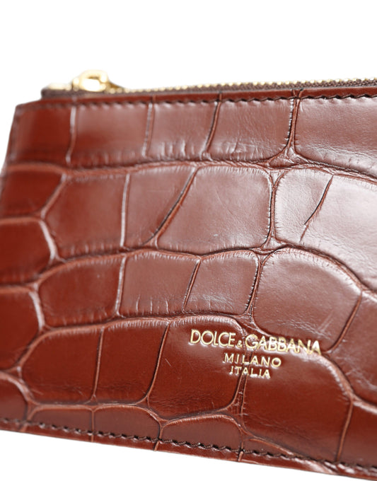 Red crocodile skin handbag with gold hardware