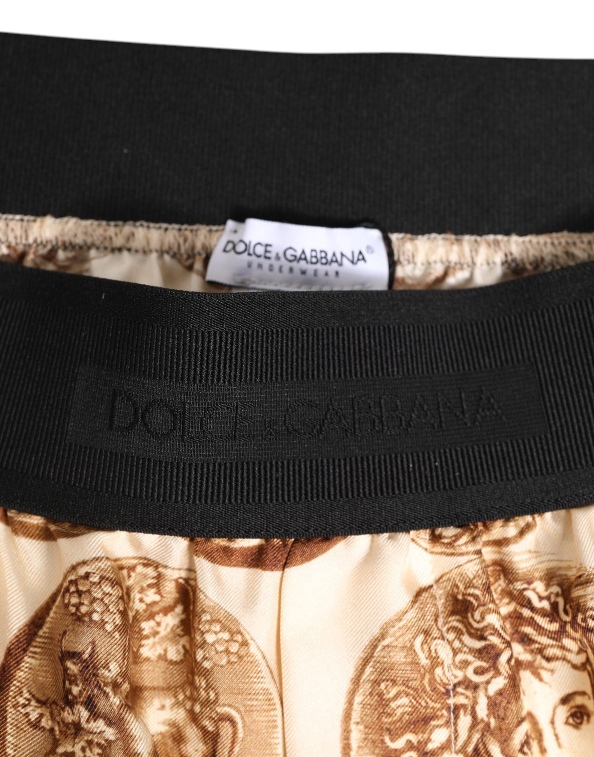 Dolce & Gabbana silk shorts with ancient coin print, swimwear