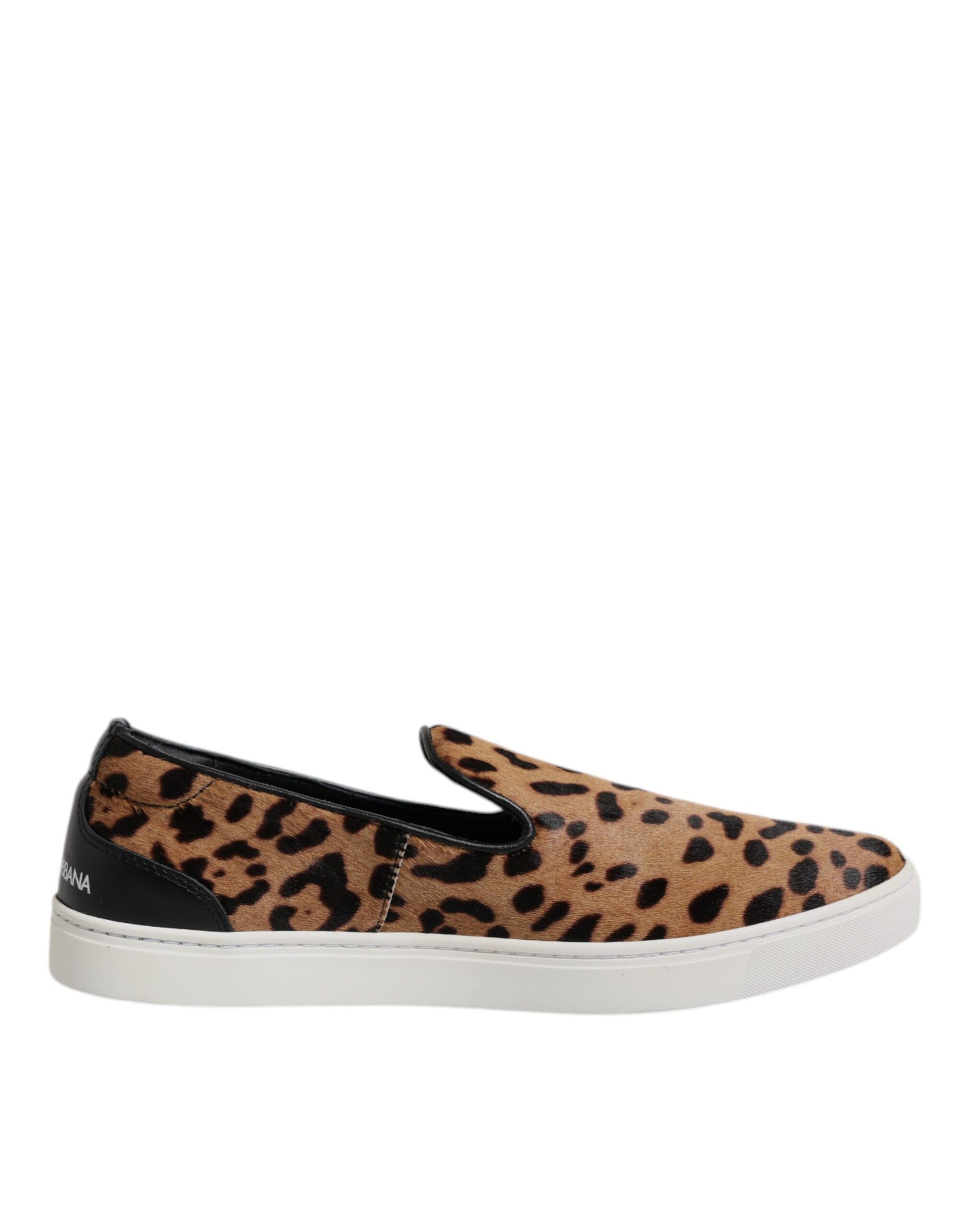 Leopard print slip on shoes