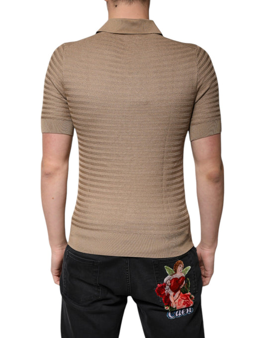Tan polo shirt worn by a person