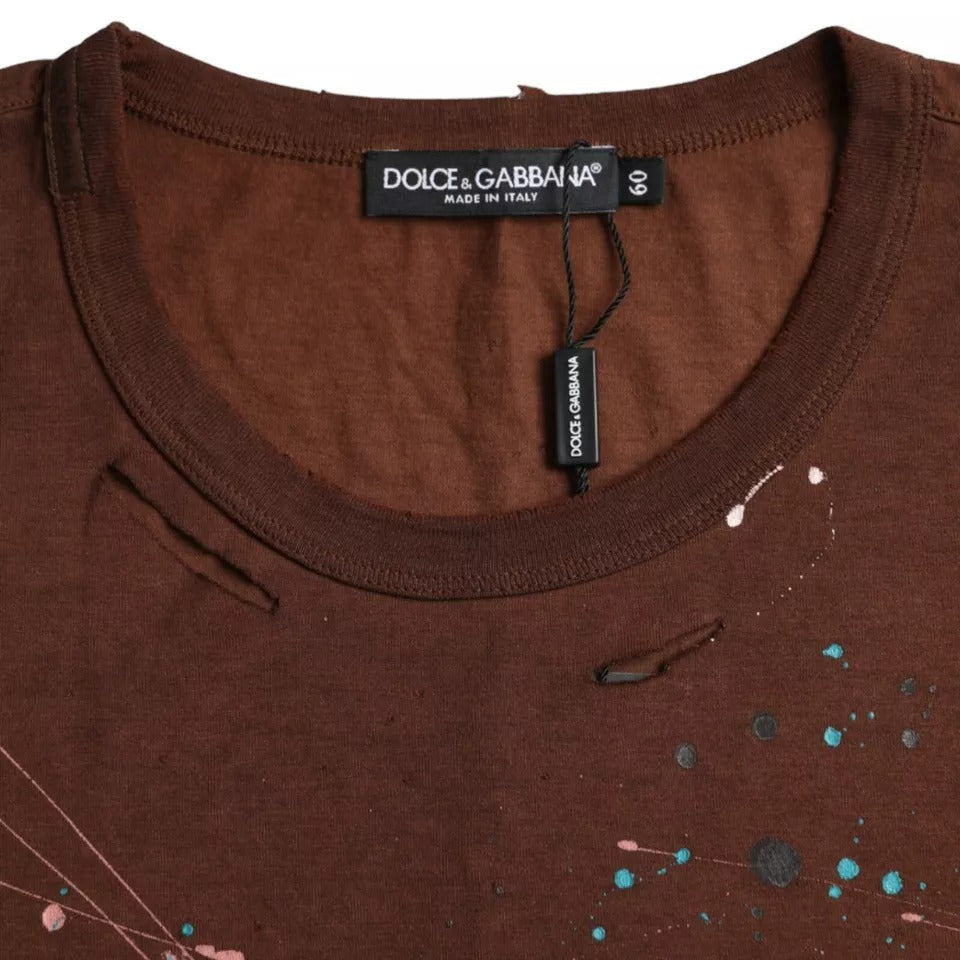 Brown t-shirt on hanger with tag