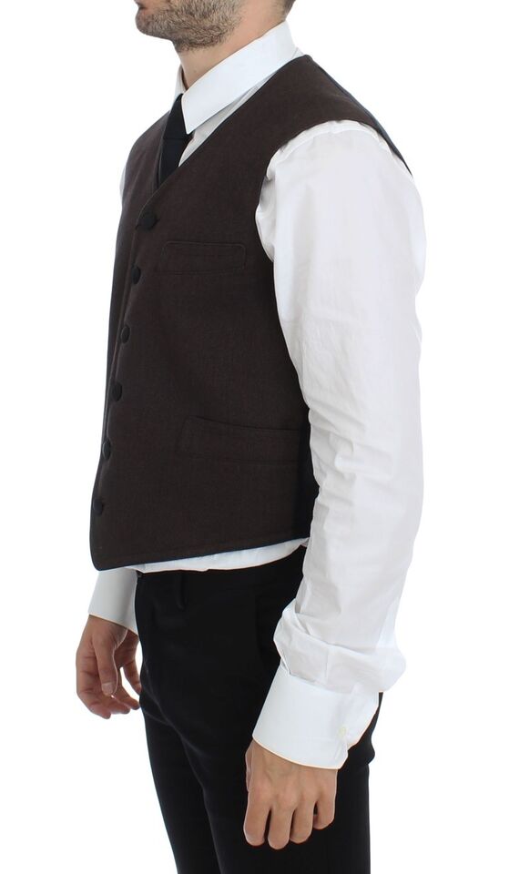 A brown cotton blend vest gilet from Dolce & Gabbana