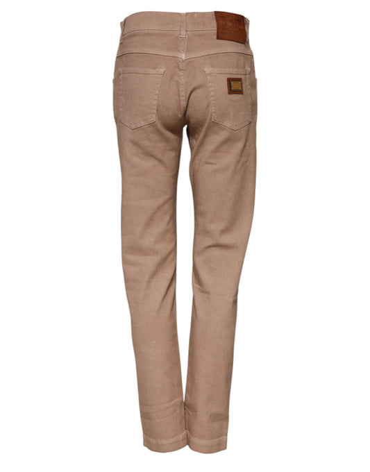 Pair of brown denim jeans
