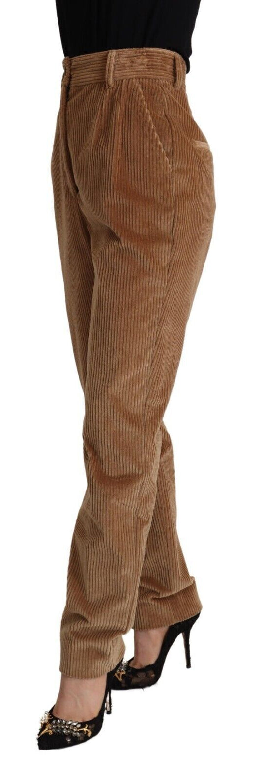 Brown velvet flared pants