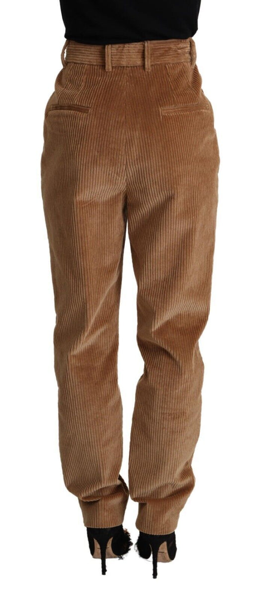 Brown corduroy pants on a mannequin