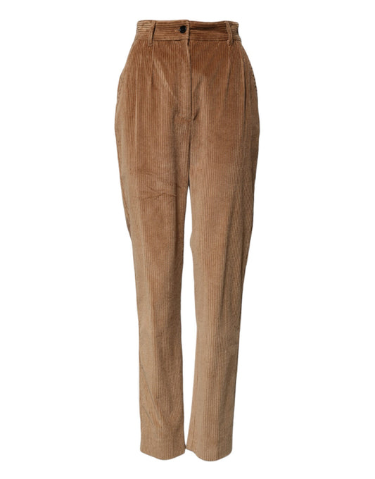 Brown velvet flared pants