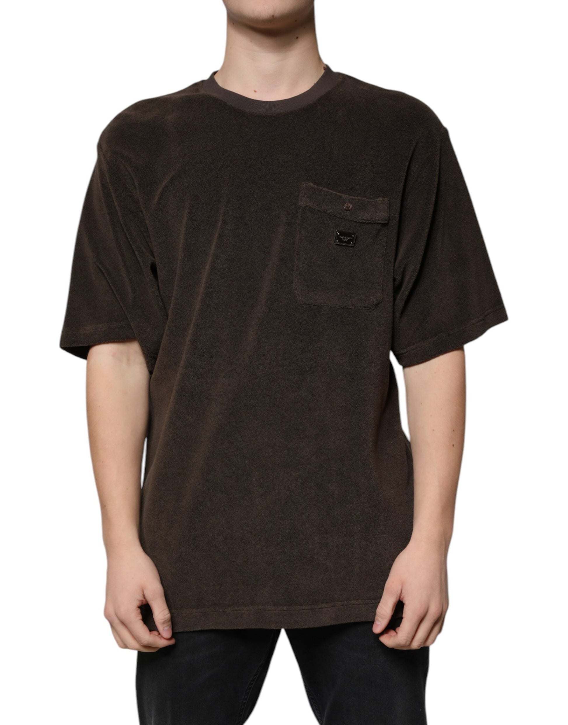 Brown short sleeve t-shirt on a mannequin