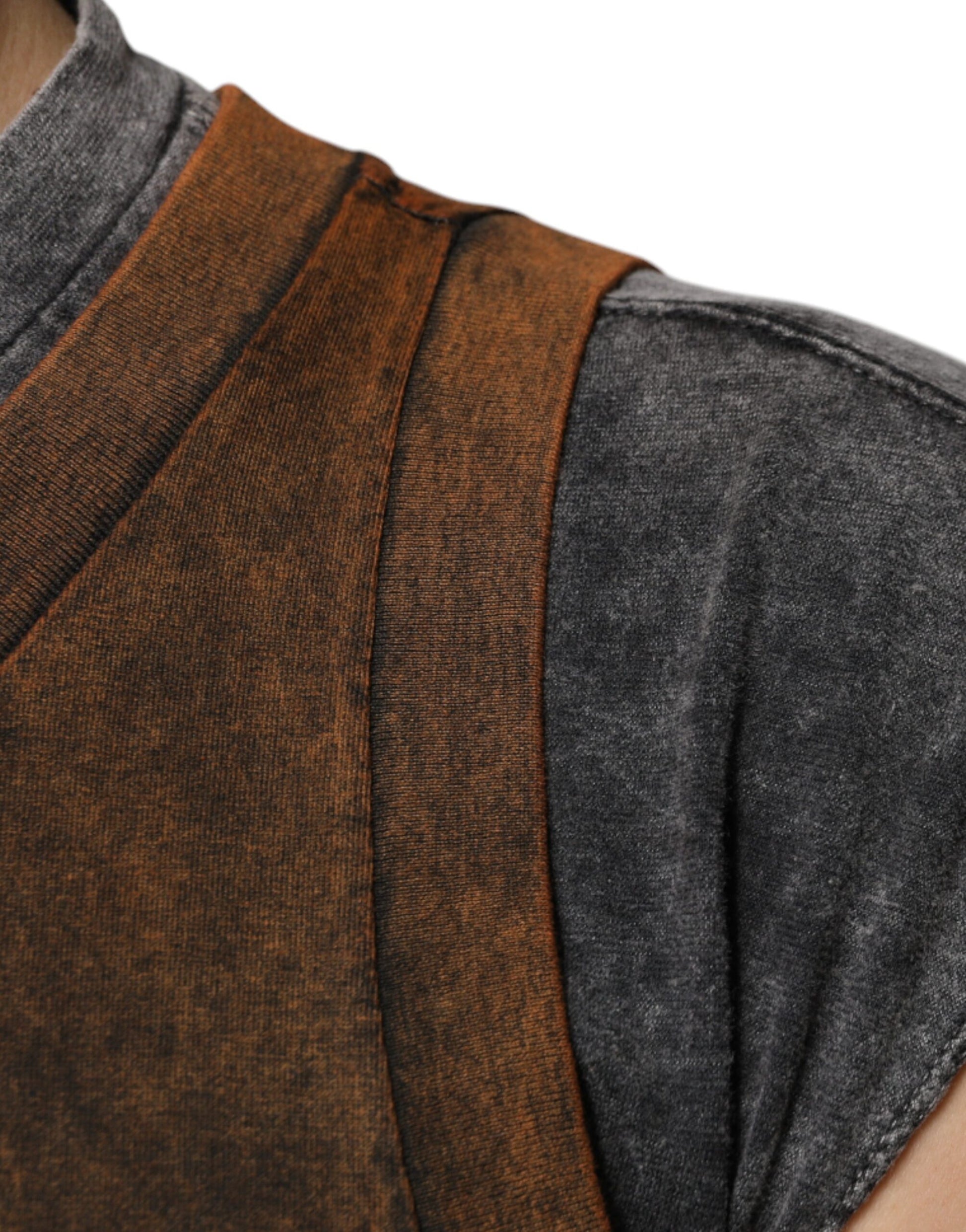Brown and gray sleeveless vest