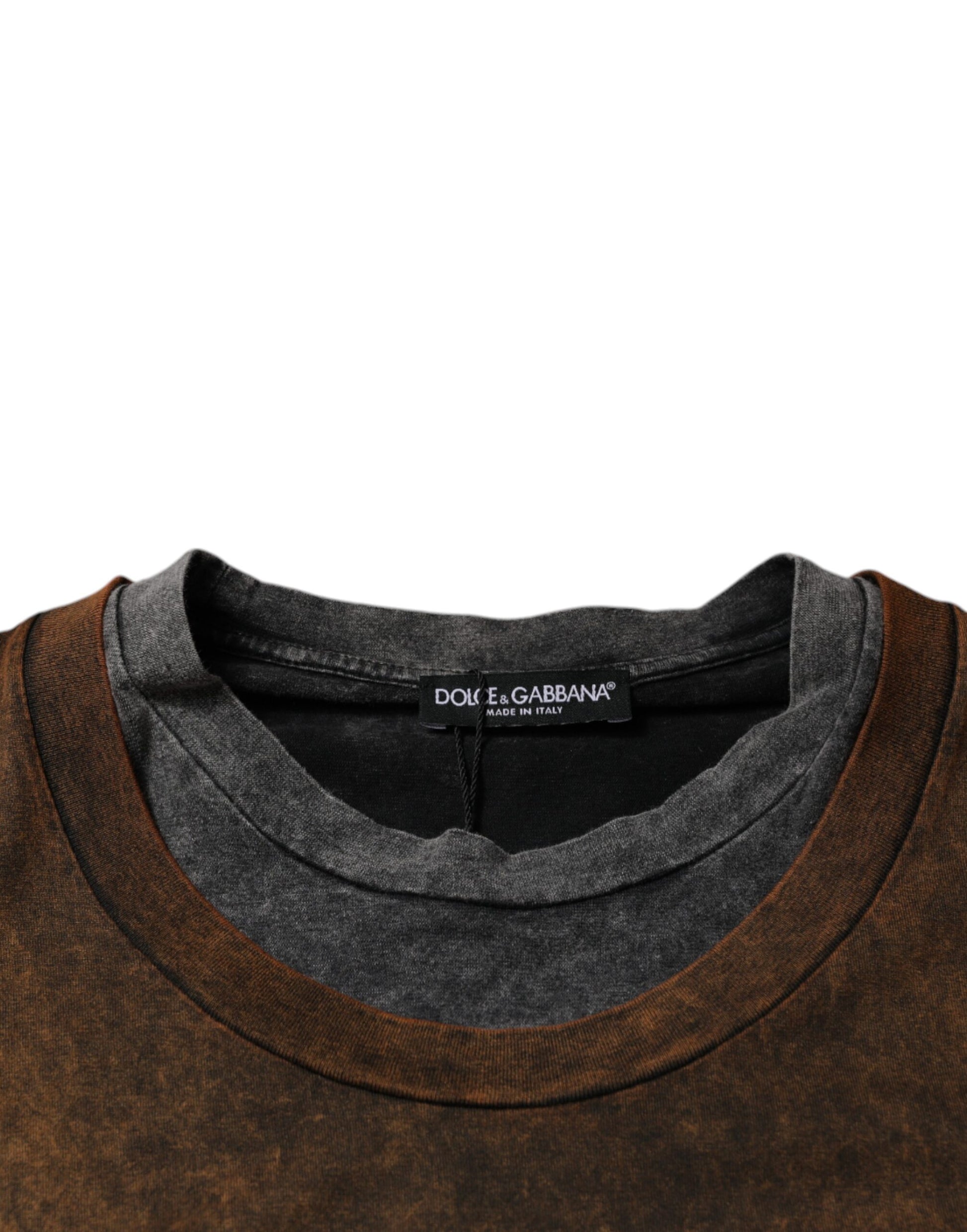 Brown and grey sweater on hanger