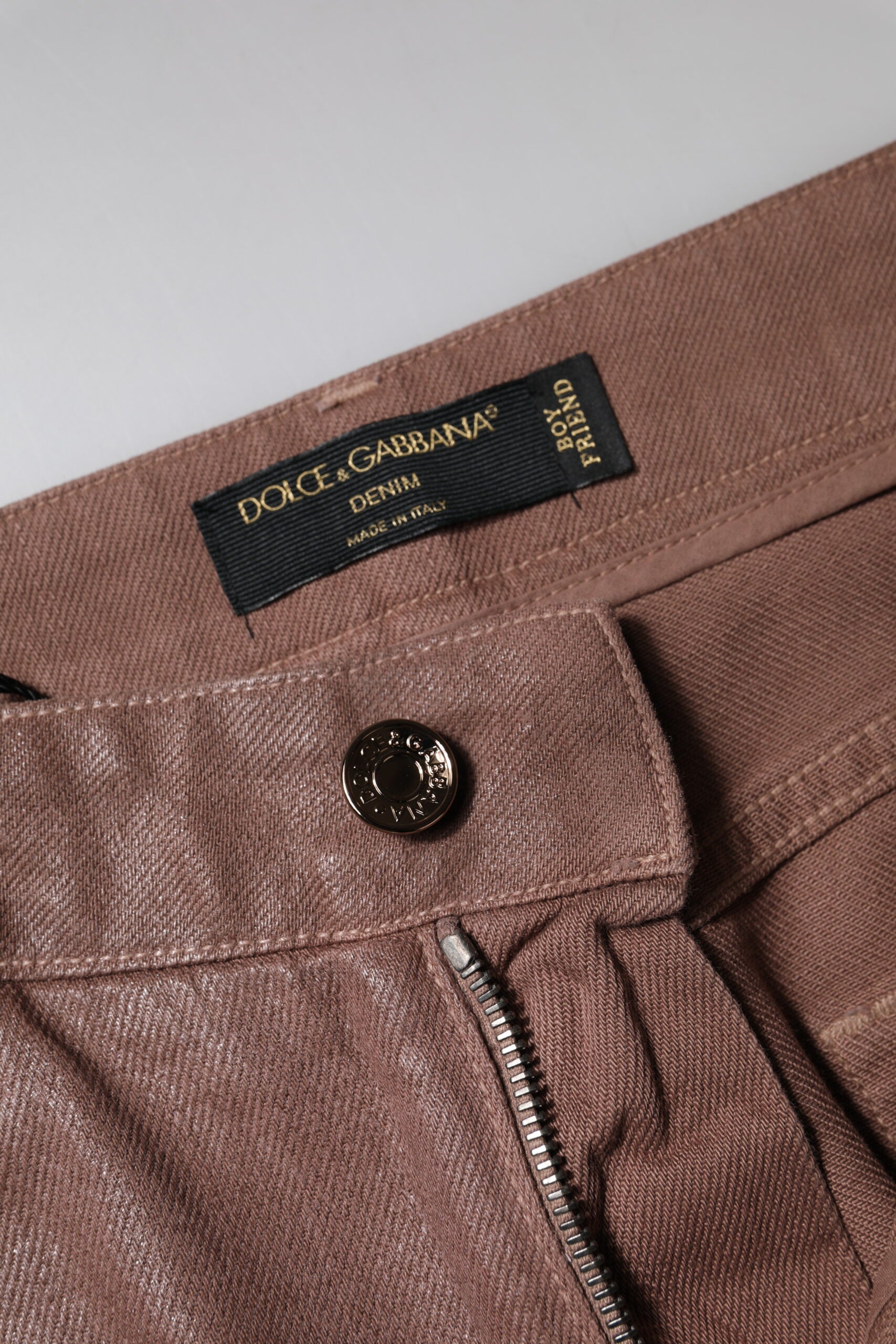 Brown pants with zipper on front