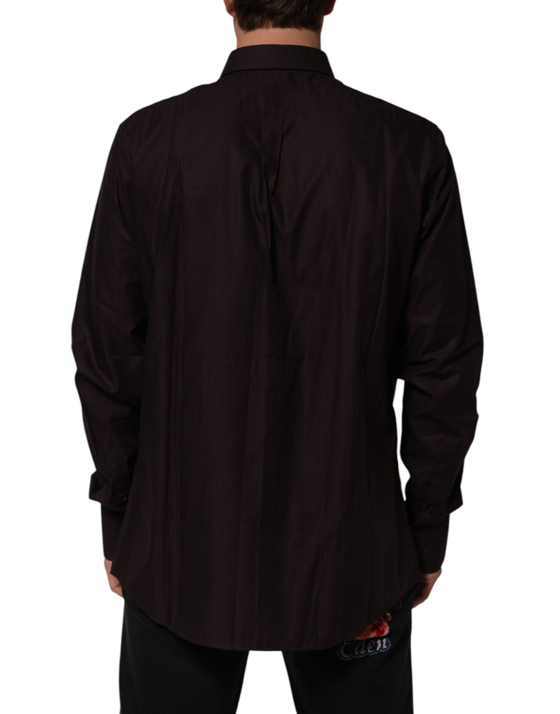 A long sleeved brown cotton dress shirt from Dolce & Gabbana