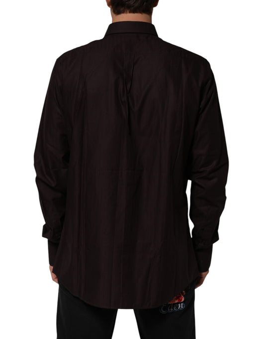 A long sleeved brown cotton dress shirt from Dolce & Gabbana