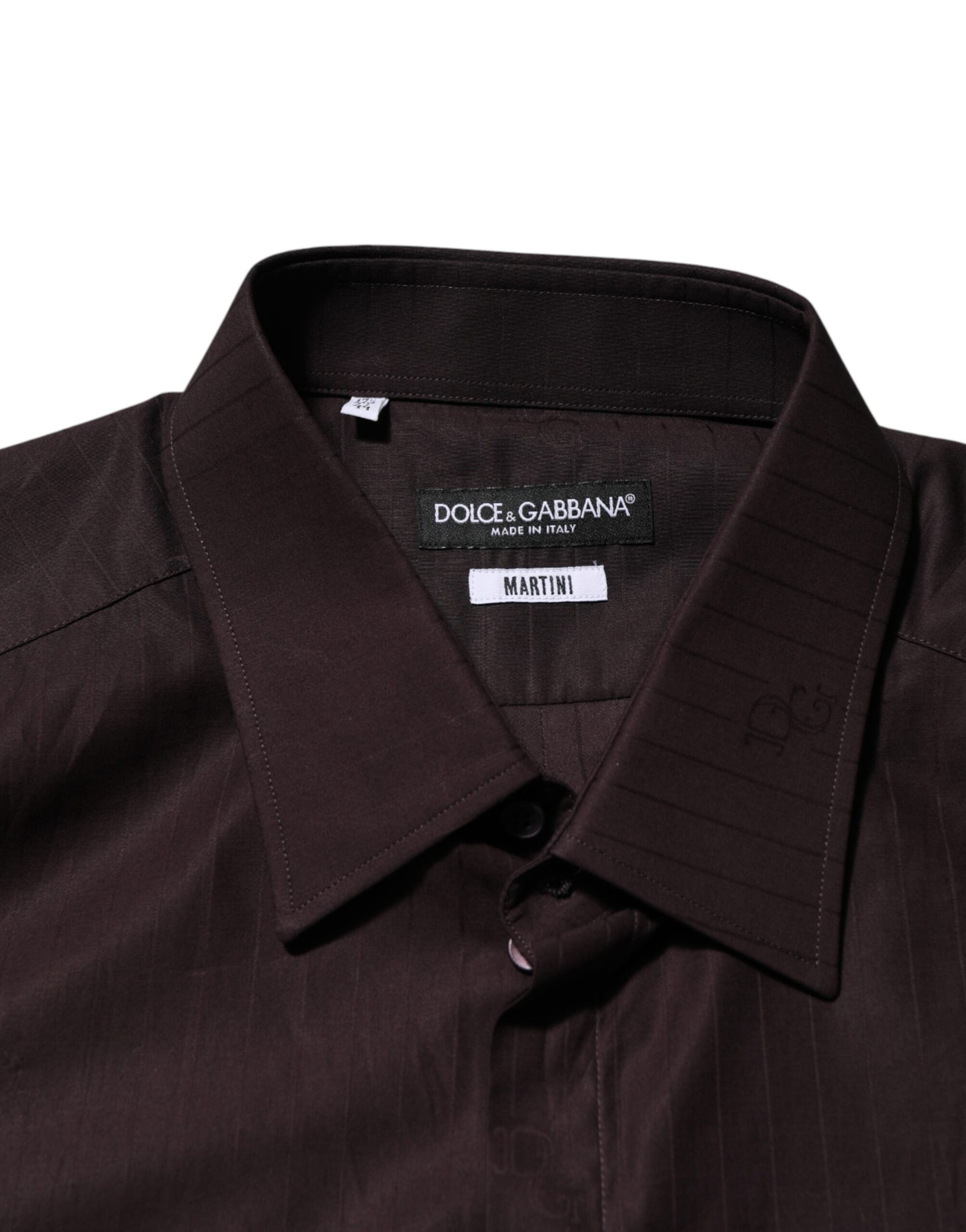 A brown cotton long-sleeved shirt from Dolce & Gabbana