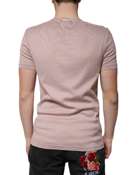 Pink short sleeve shirt on a person