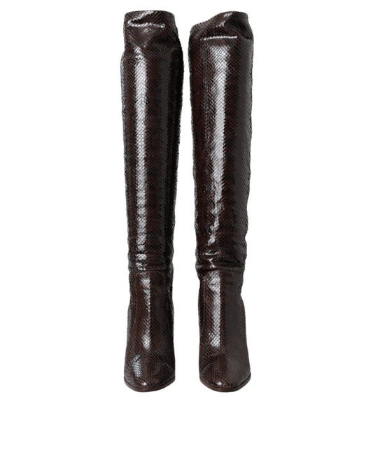 Pair of black knee high boots