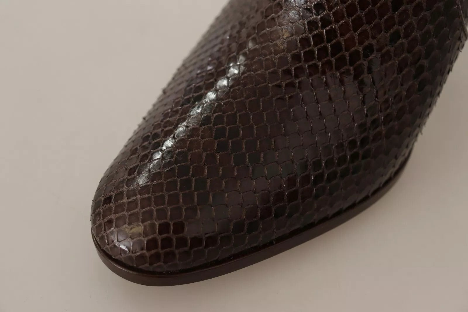 Brown snake skin shoe