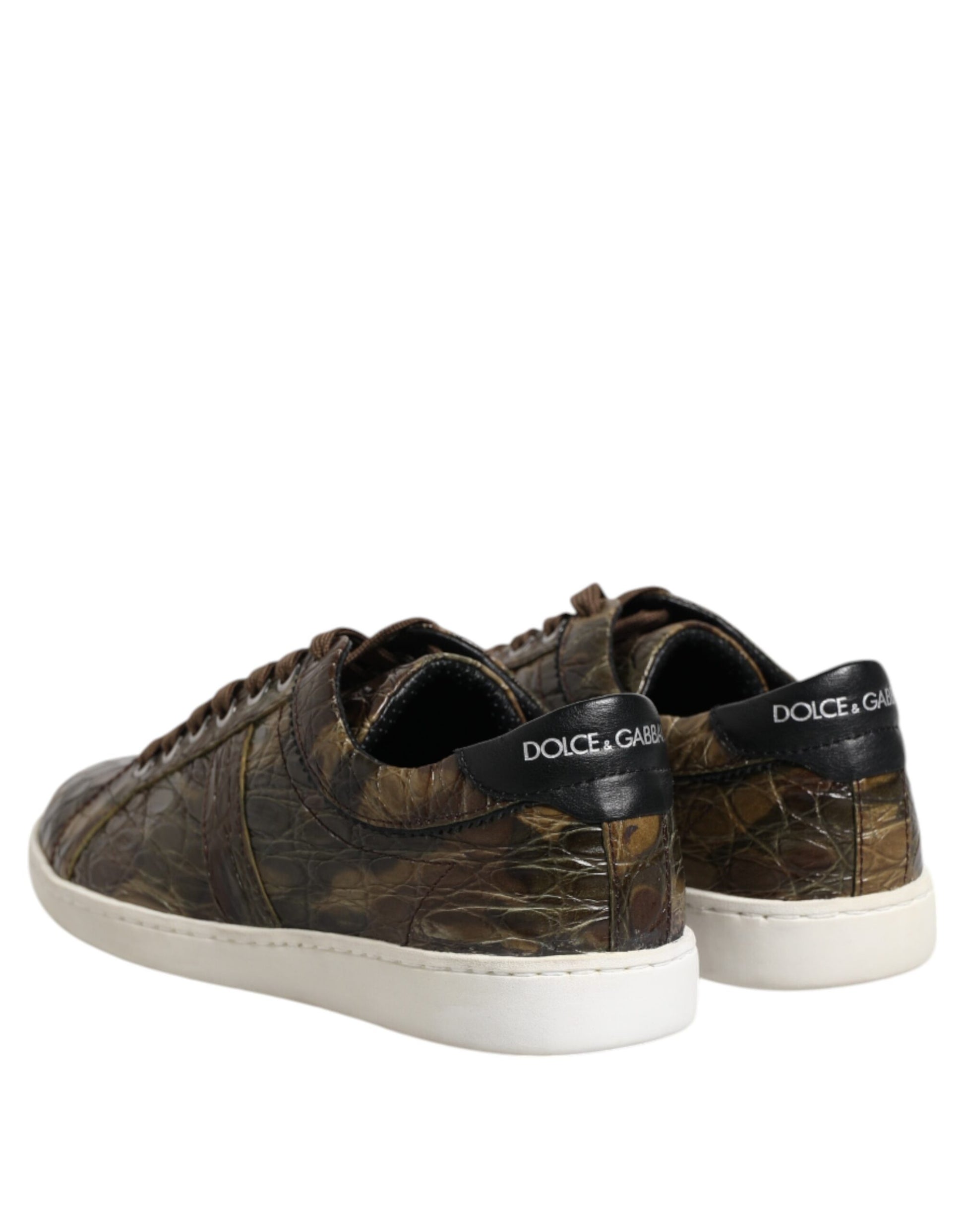 Camouflage patterned sneakers with white soles