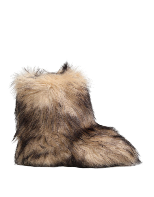 Furry boot on display