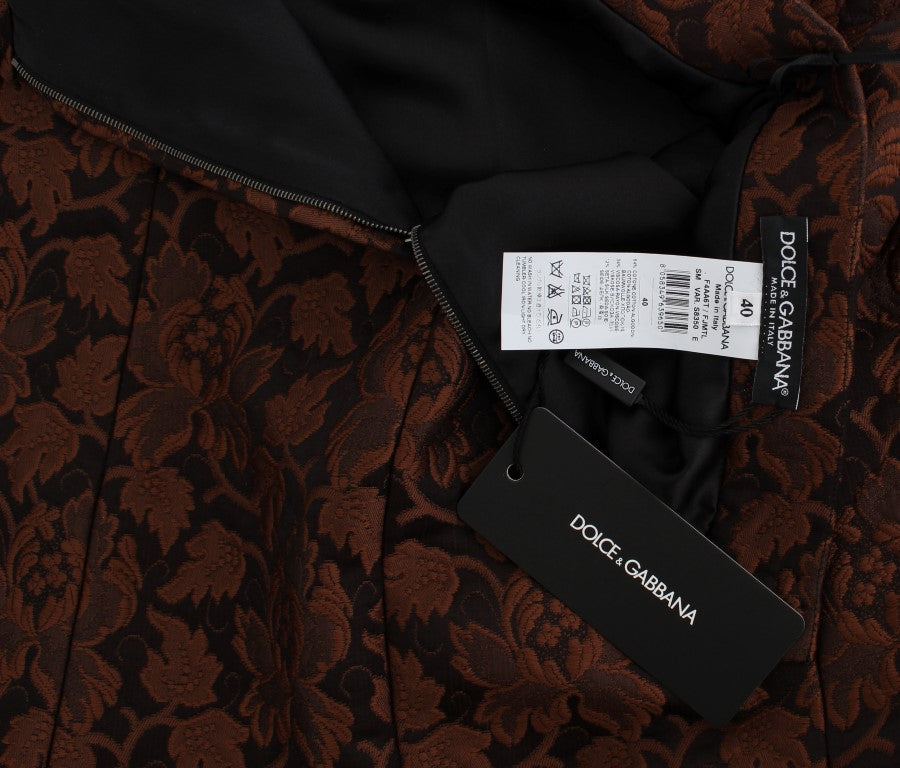 Red patterned garment with tags on it
