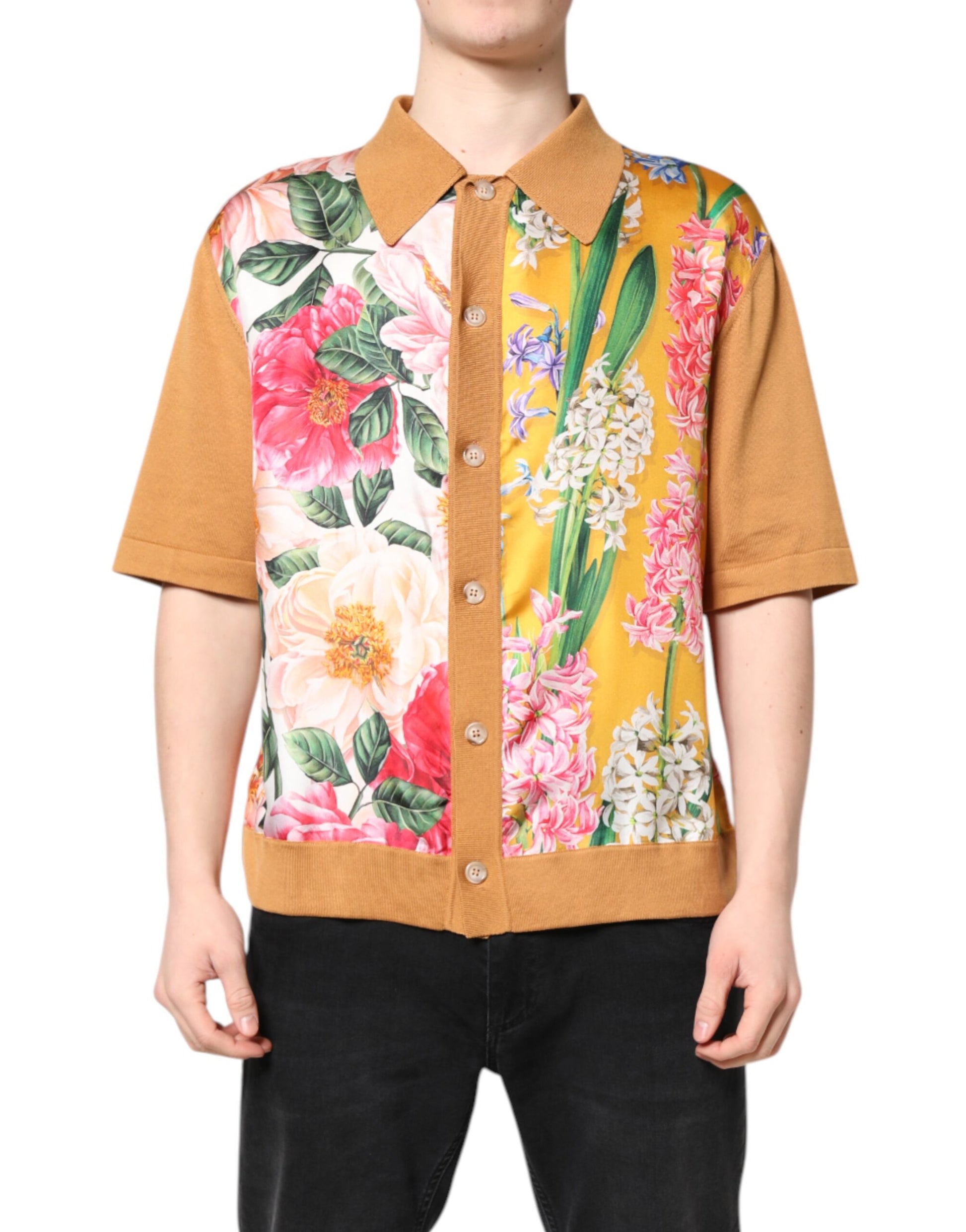Mannequin wearing a vibrant floral cardigan