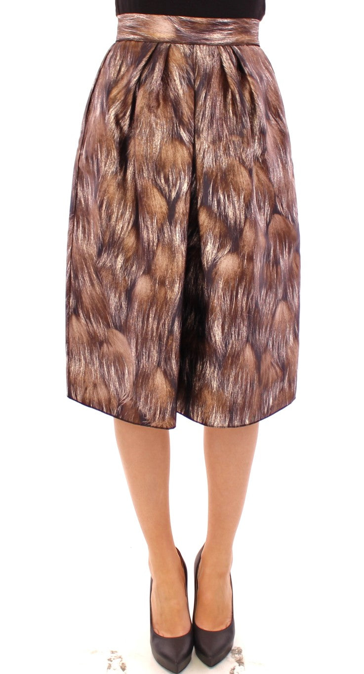 Brown patterned skirt on a mannequin