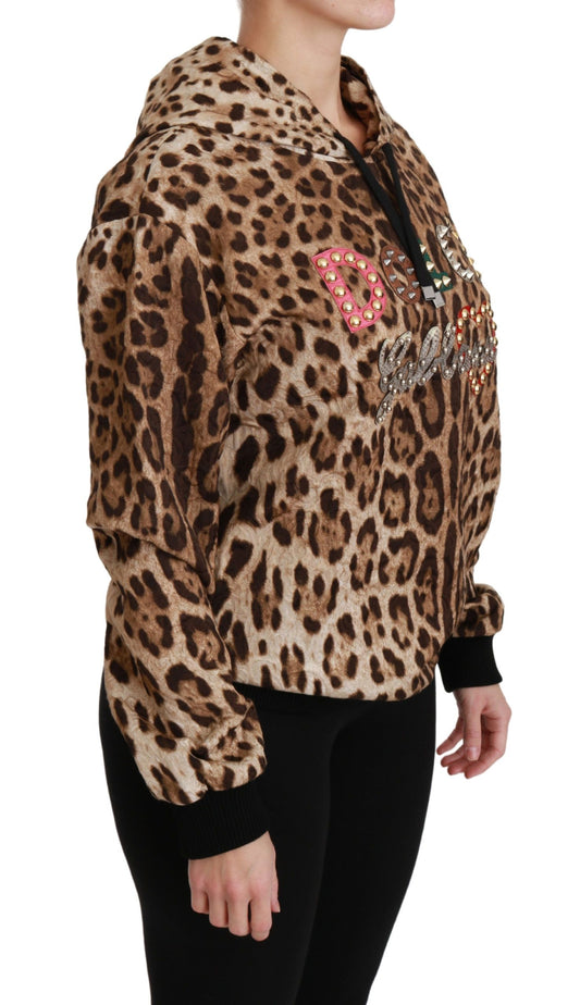 Leopard print hoodie on pregnant woman