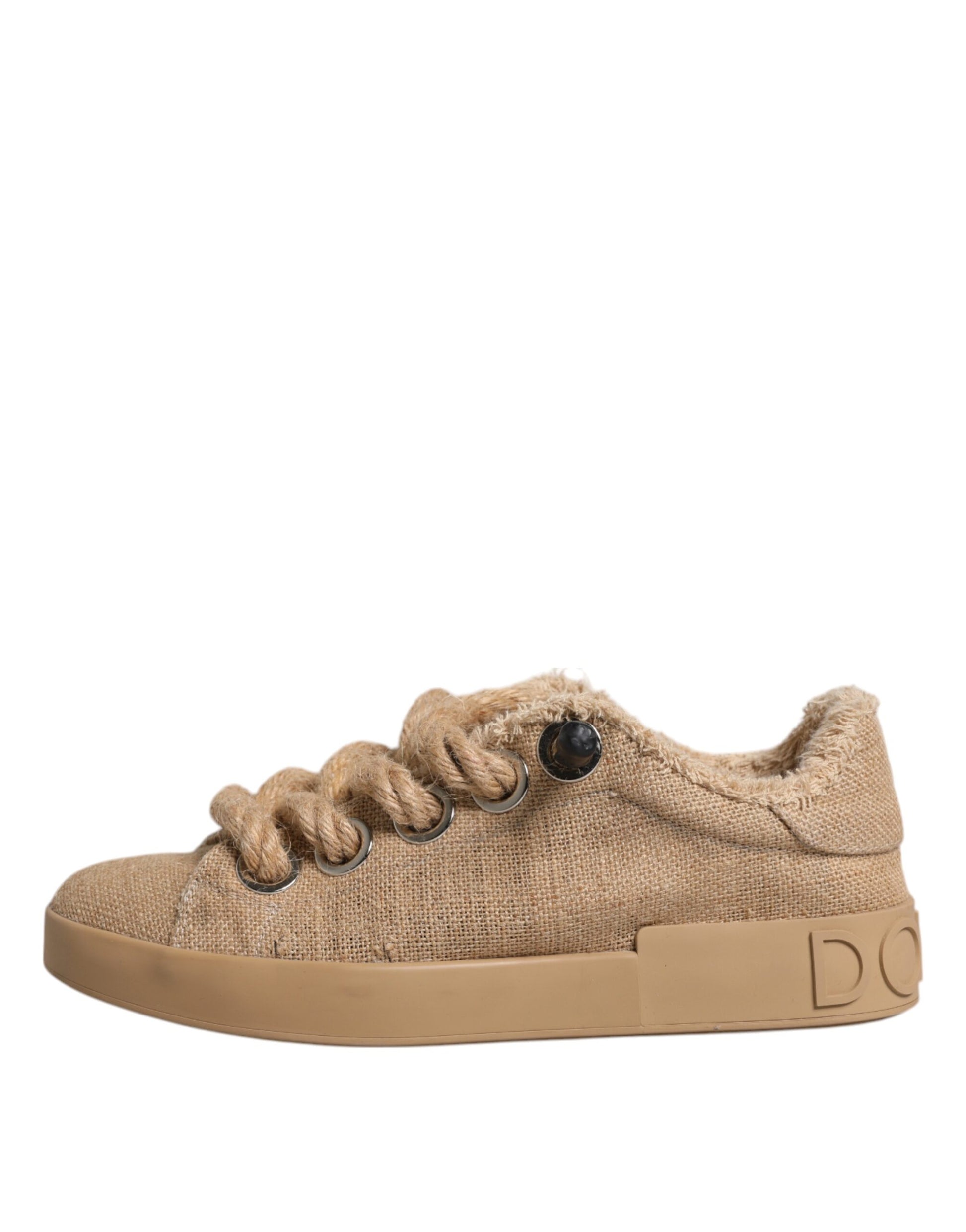 Tan canvas baby shoe with laces