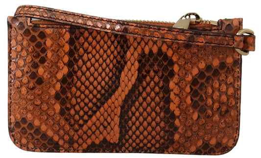 Brown snake skin purse with gold accents