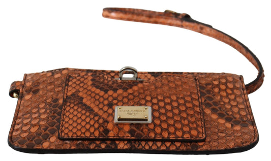 Brown snake skin purse with gold accents