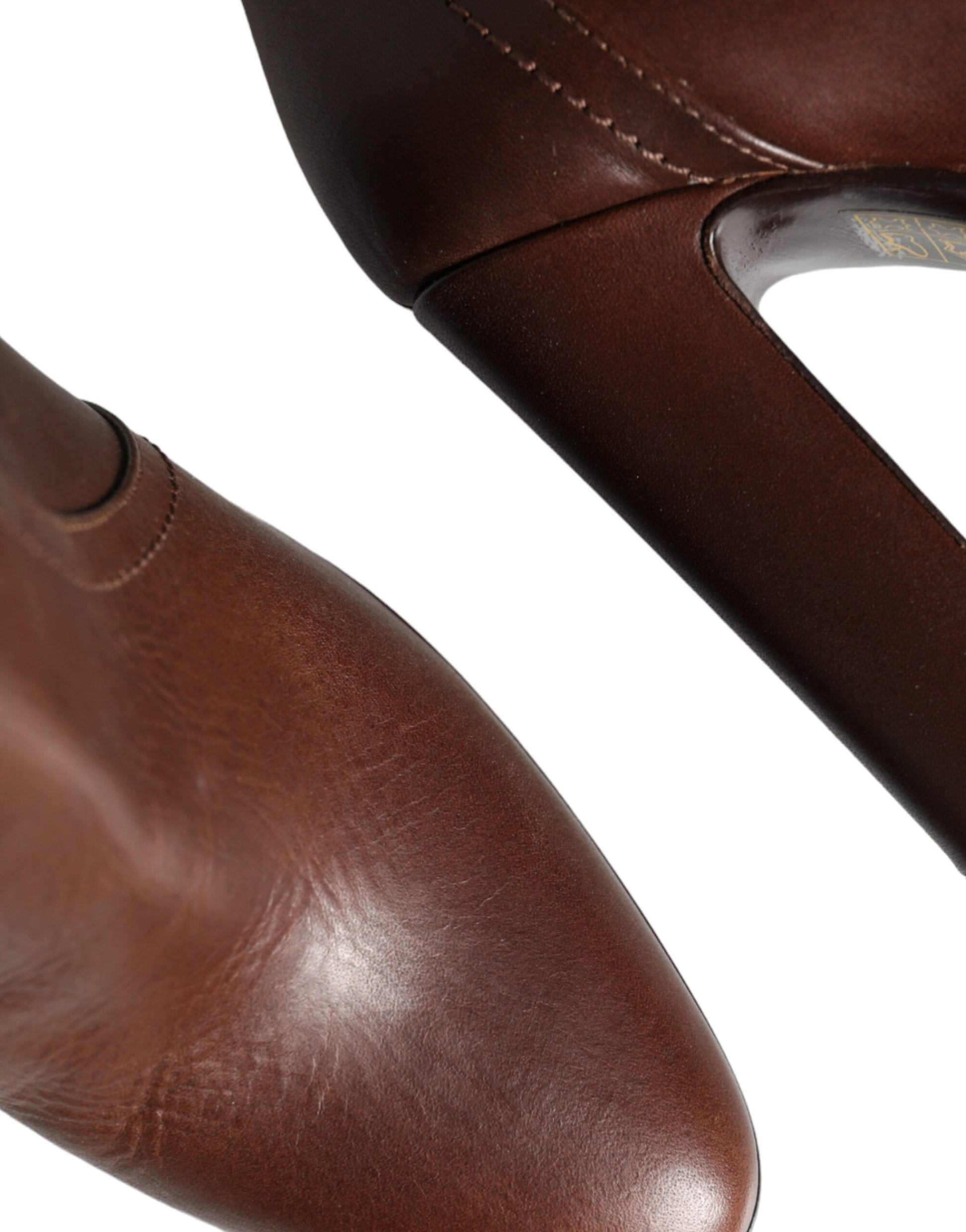 Pair of brown leather women's shoes