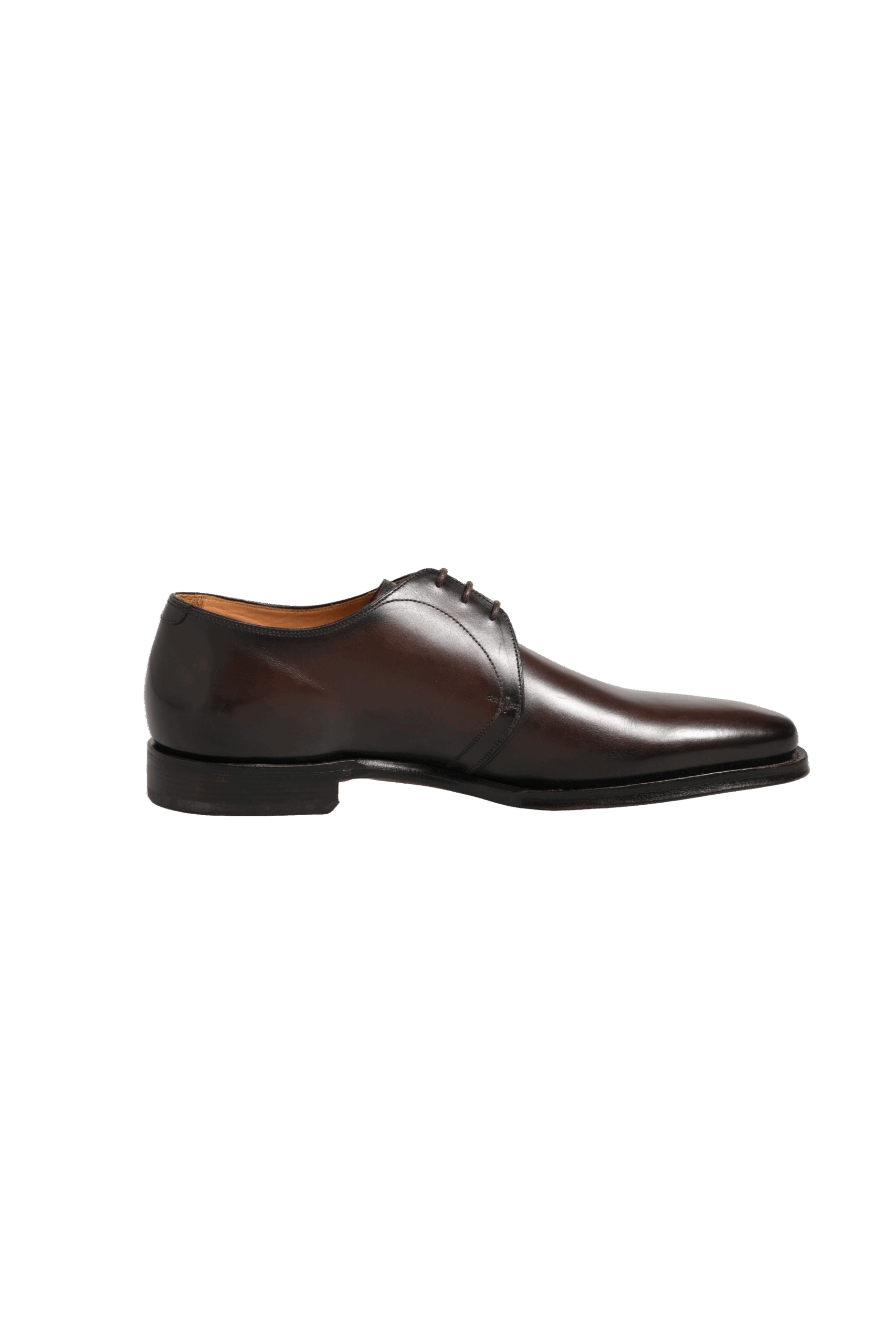 Brown leather lace up dress shoes with a small heel, designed by Dolce & Gabbana