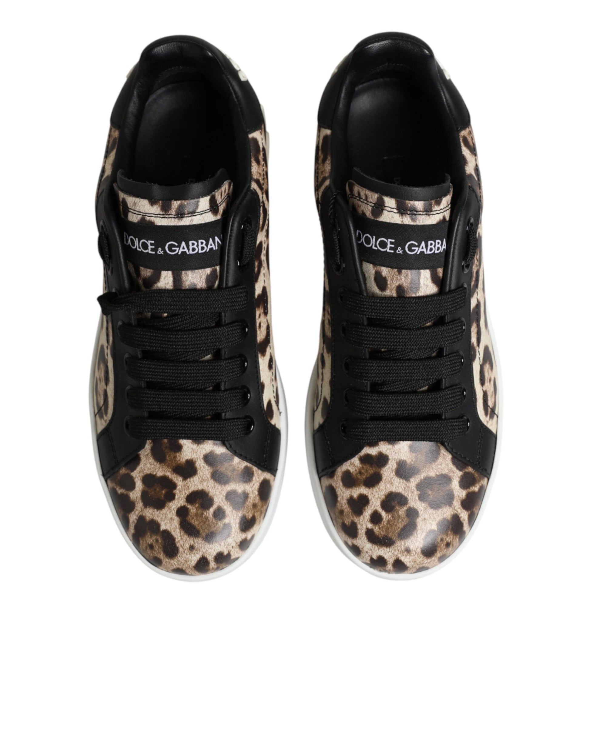 Pair of sneakers with a cheetah print design