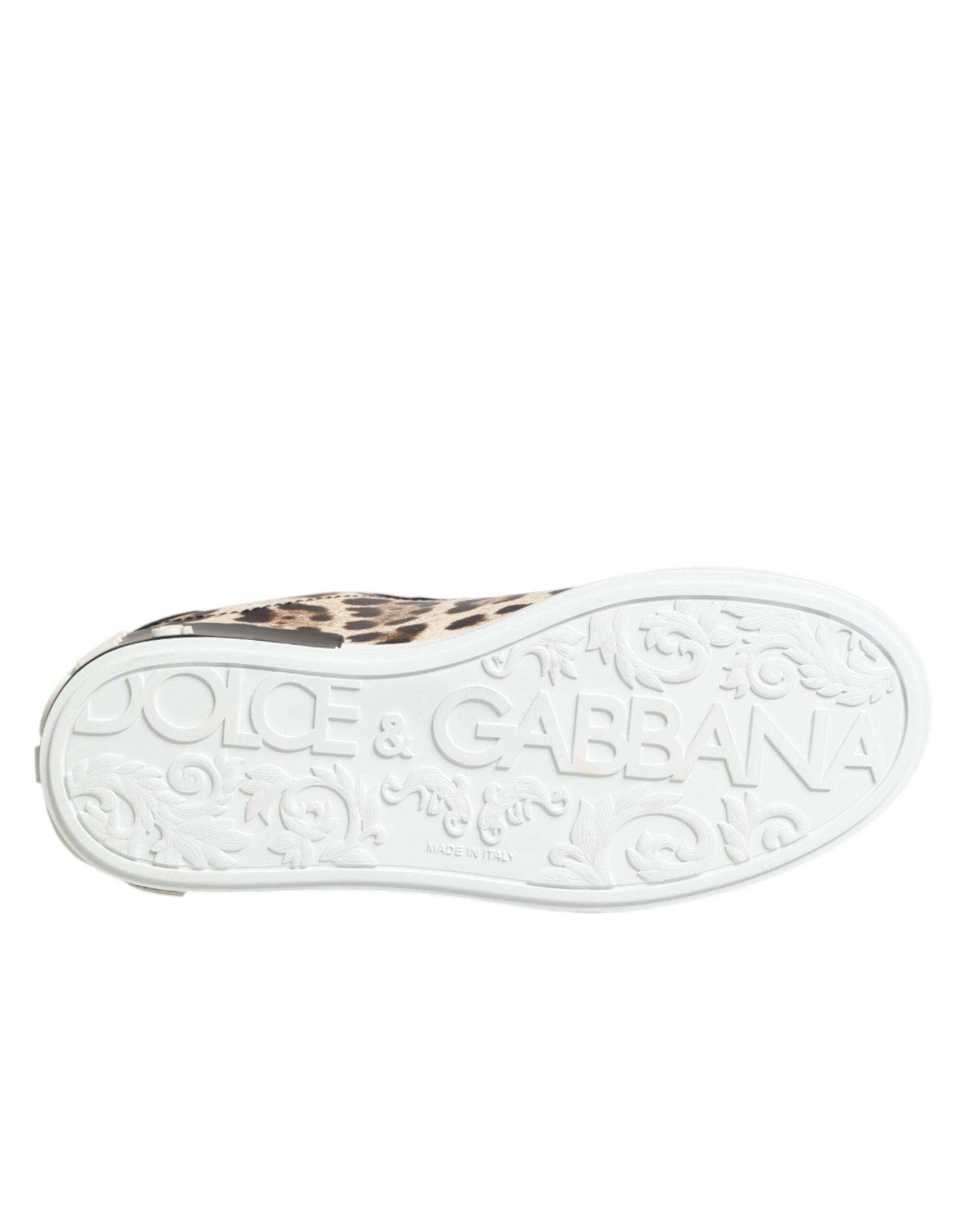 White shoe with black logo
