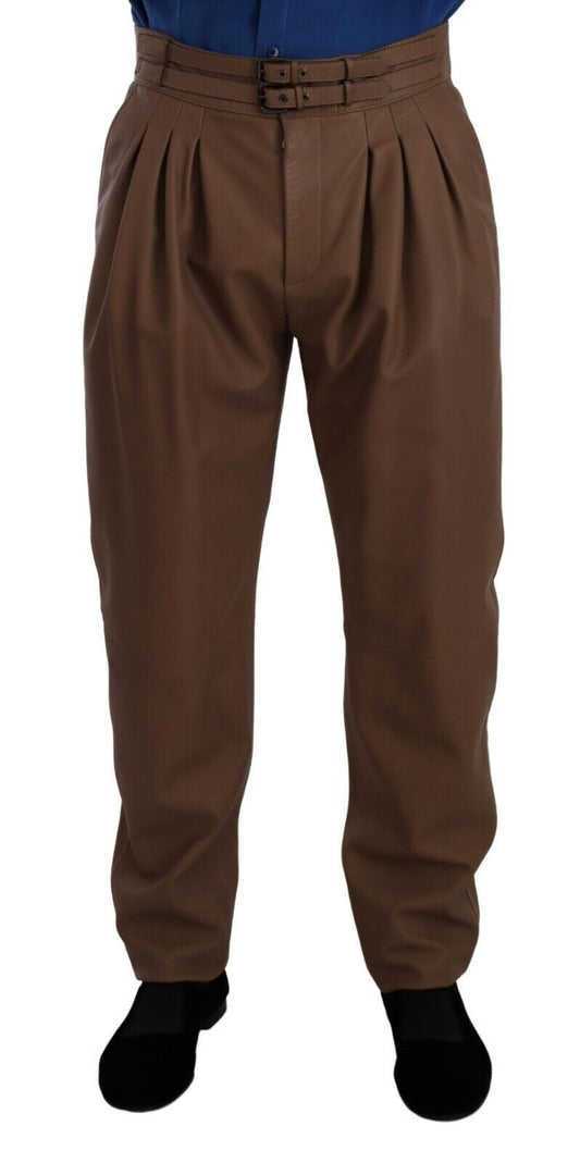 Brown pants with suspenders